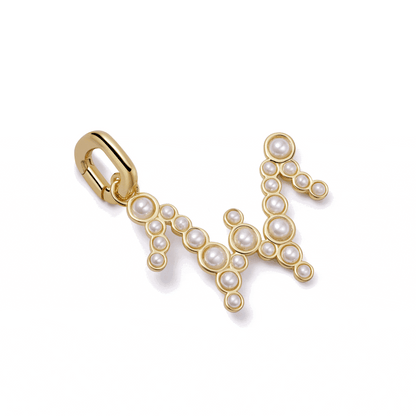 Pearl Initial Charm Pendant 18ct Gold Plate