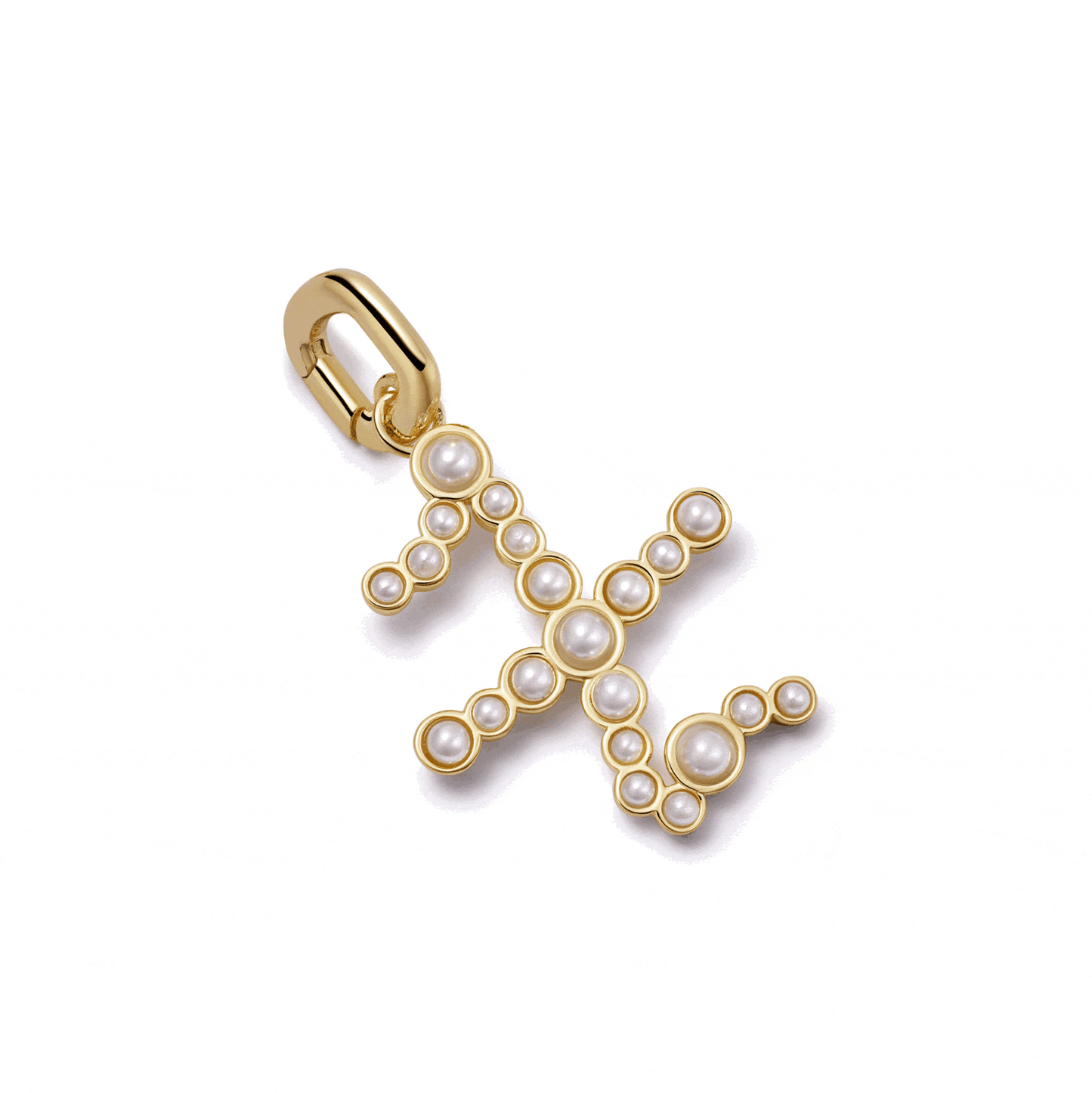 Pearl Initial Charm Pendant 18ct Gold Plate