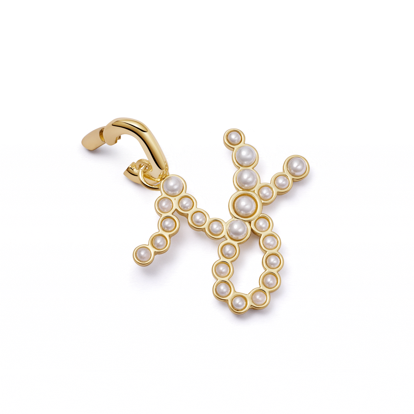 Pearl Initial Charm Pendant 18ct Gold Plate