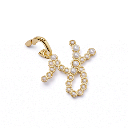 Pearl Initial Charm Pendant 18ct Gold Plate