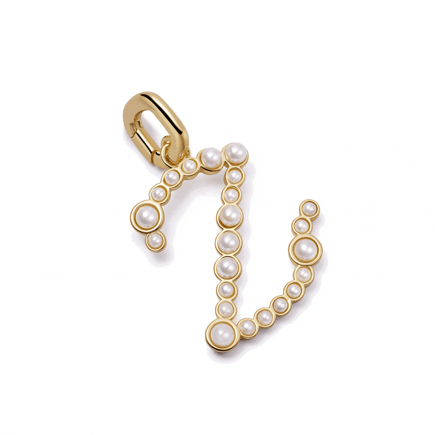 Pearl Initial Charm Pendant 18ct Gold Plate