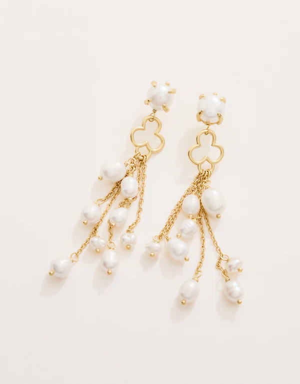 Pearl Party Tassel Earrings Pearl