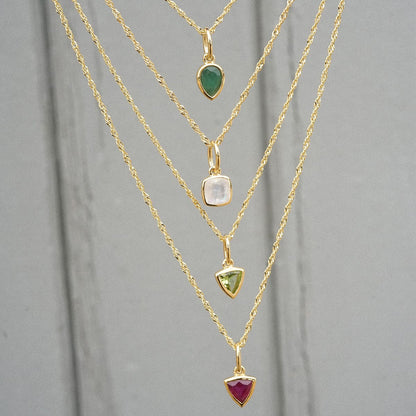 Birthstone Charm Necklace 18ct Gold Plate