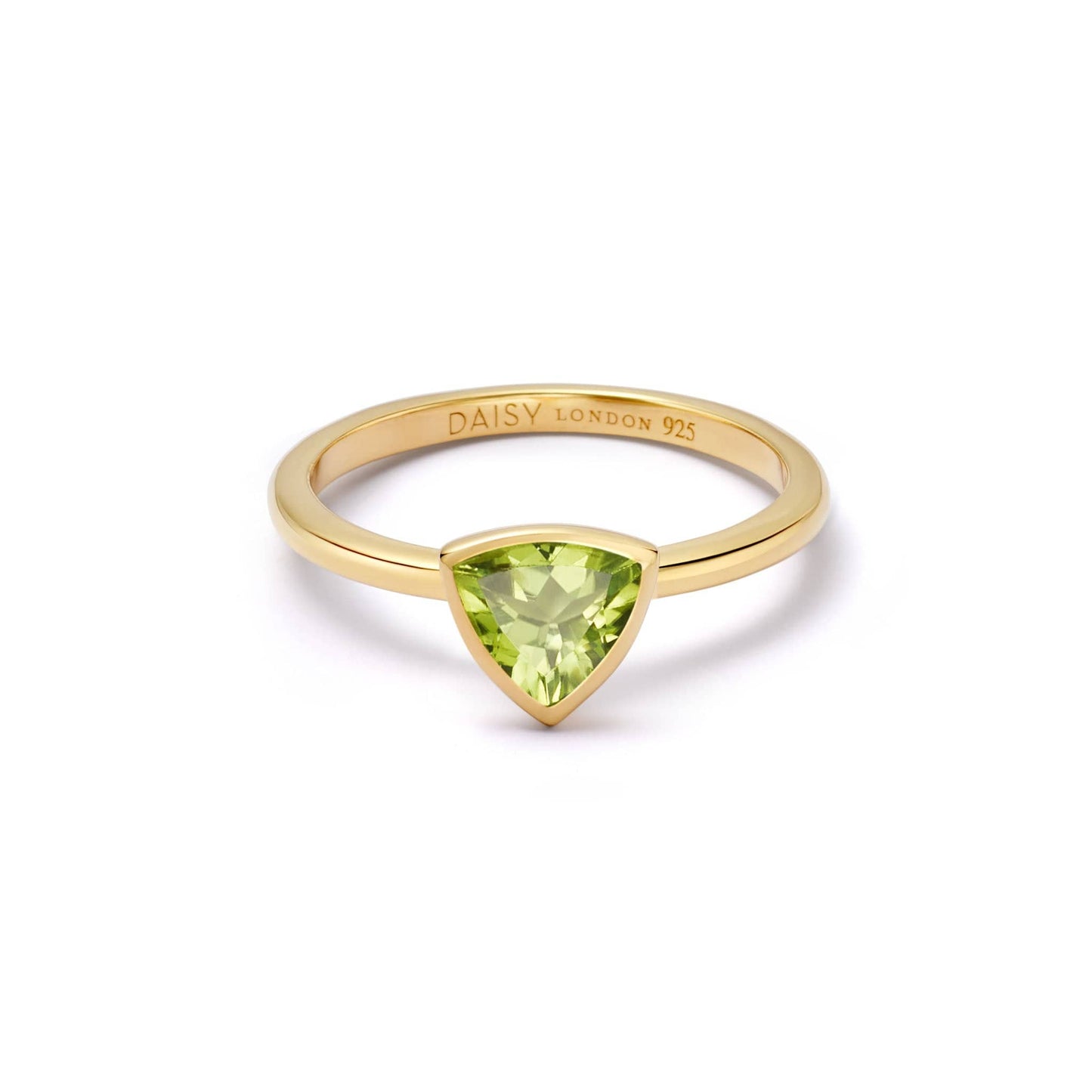 Peridot August Birthstone Ring 18ct Gold Plate