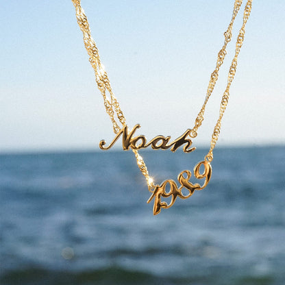 Personalised Carrie Name Necklace 18ct Gold Plate