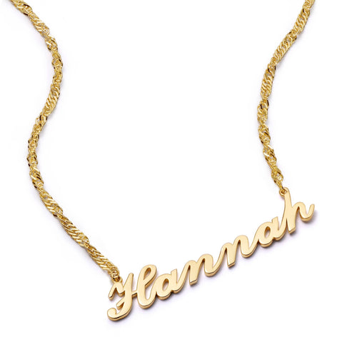 Personalised Carrie Name Necklace 18ct Gold Plate