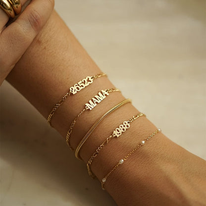 Personalised Date Bracelet 18ct Gold Plate