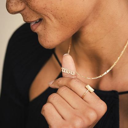 Personalised Date Necklace 18ct Gold Plate