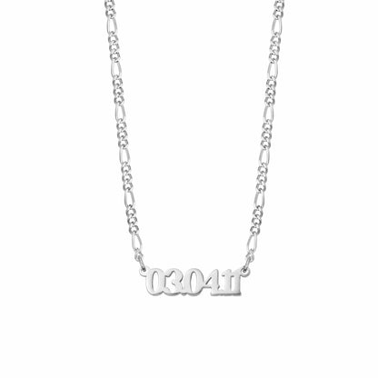 Personalised Date Necklace Sterling Silver