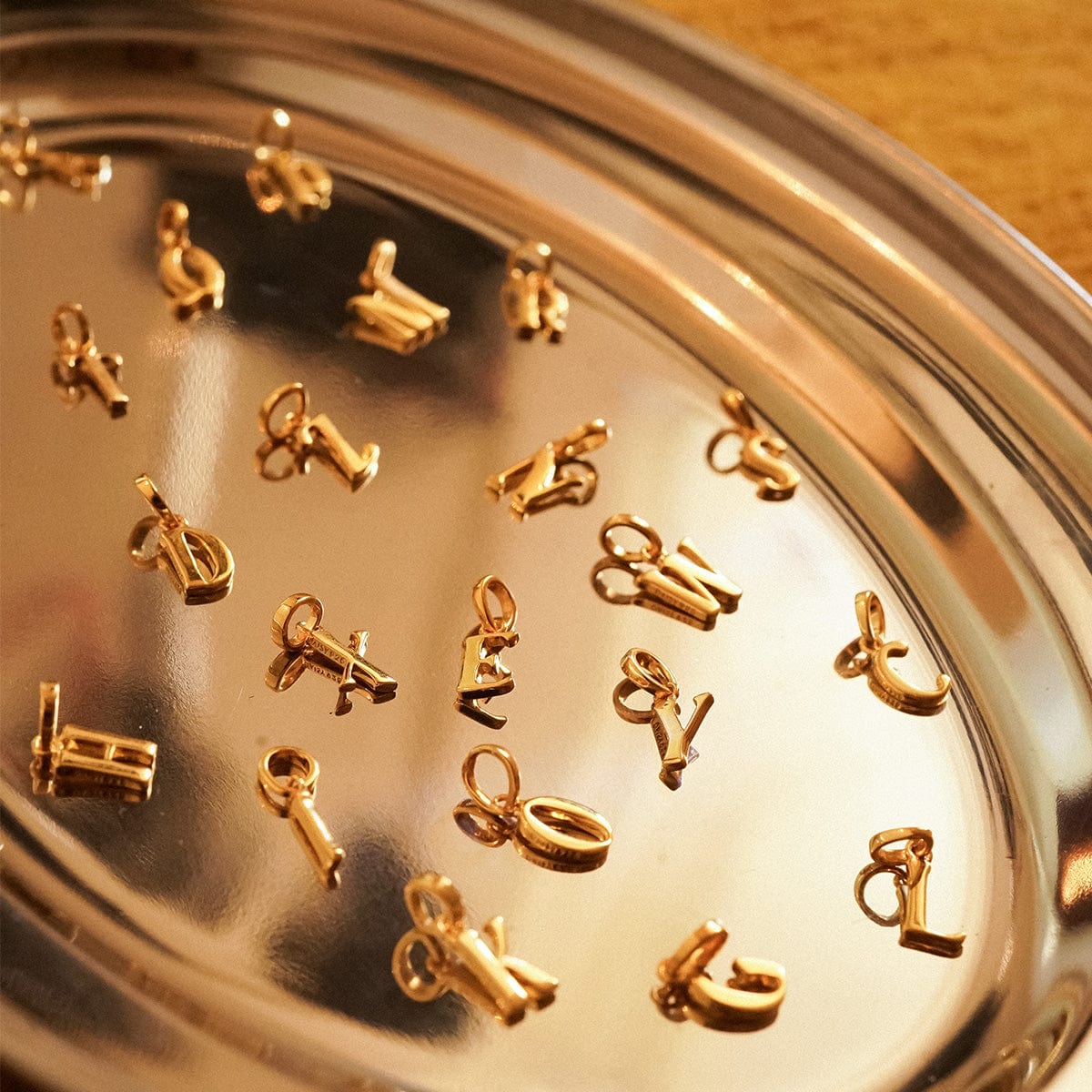 Personalised Initial Charm Pendant 18ct Gold Plate