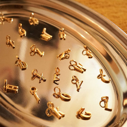 Personalised Initial Charm Pendant 18ct Gold Plate