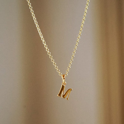 Personalised Initial Charm Pendant 18ct Gold Plate