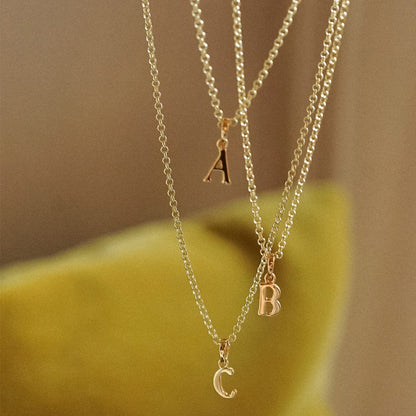 Personalised Initial Charm Pendant 18ct Gold Plate
