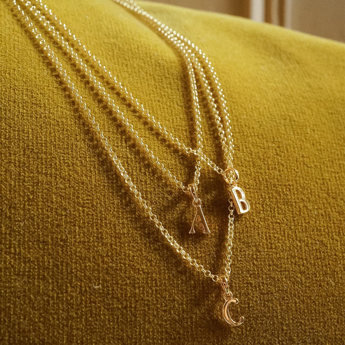 Personalised Initial Charm Pendant 18ct Gold Plate