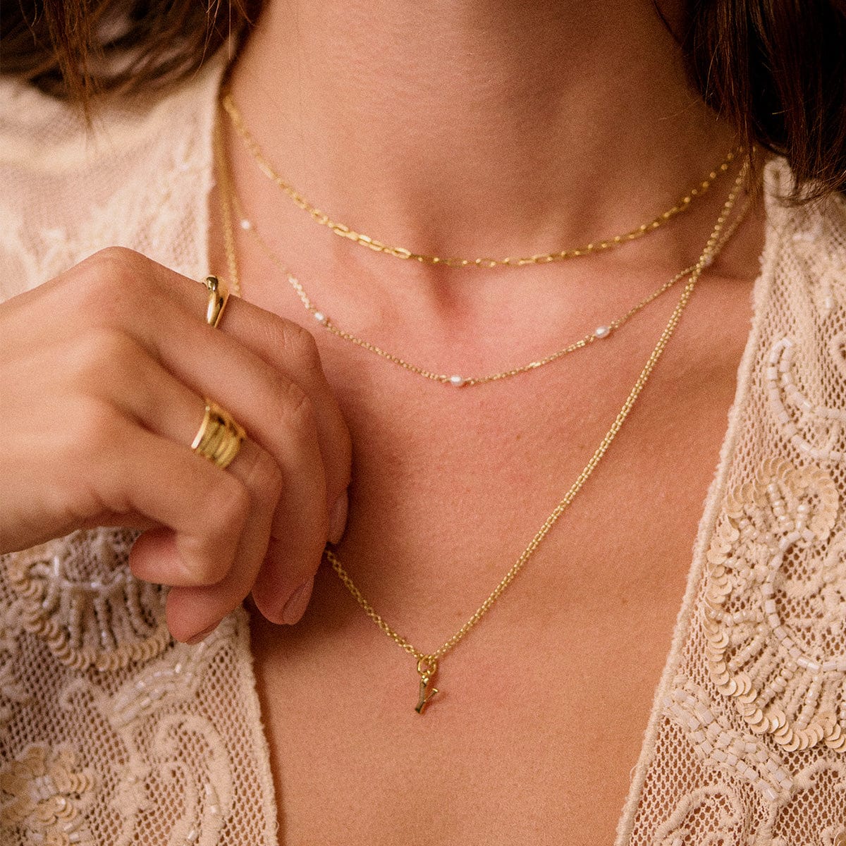 Personalised Initial Charm Pendant 18ct Gold Plate