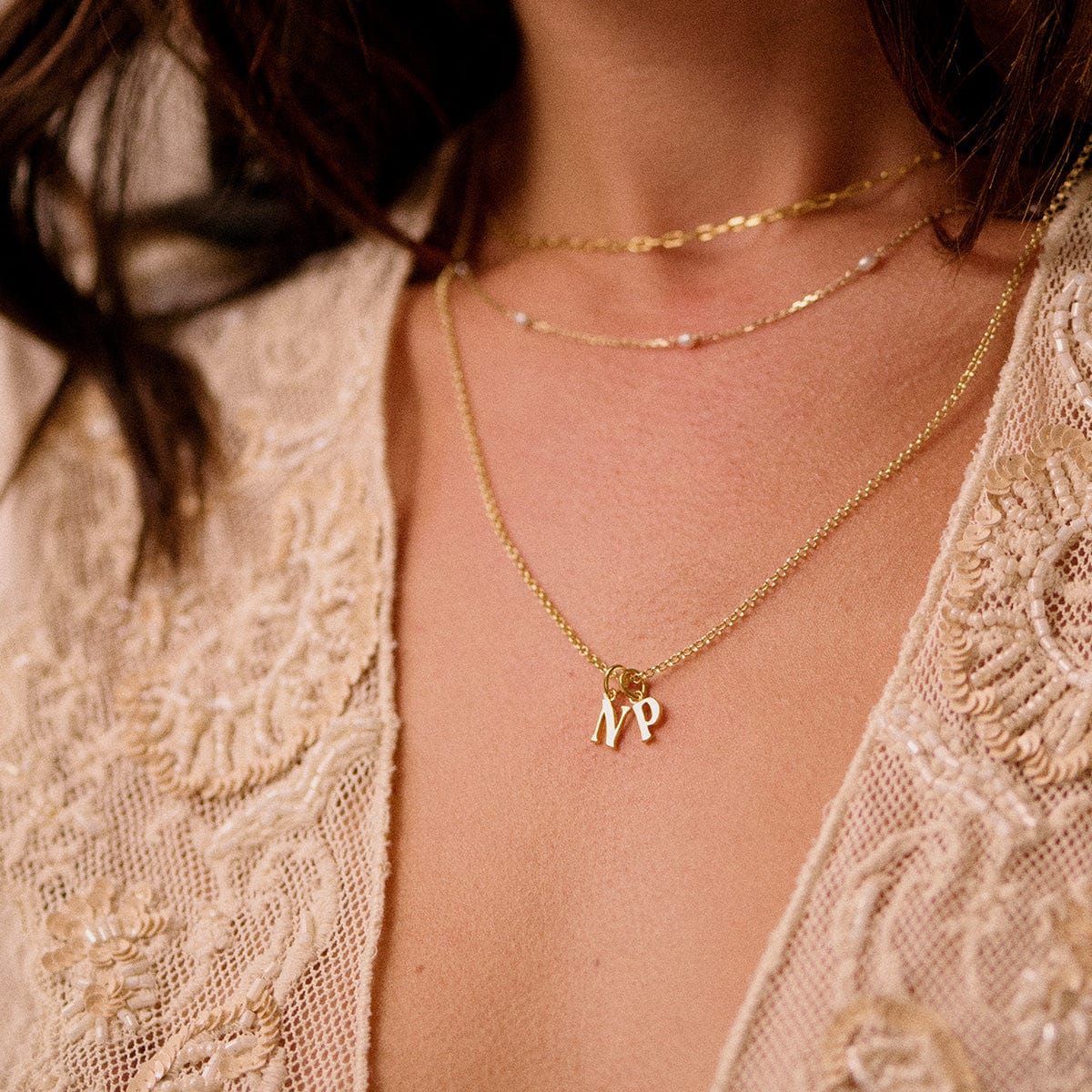 Personalised Initial Charm Pendant 18ct Gold Plate