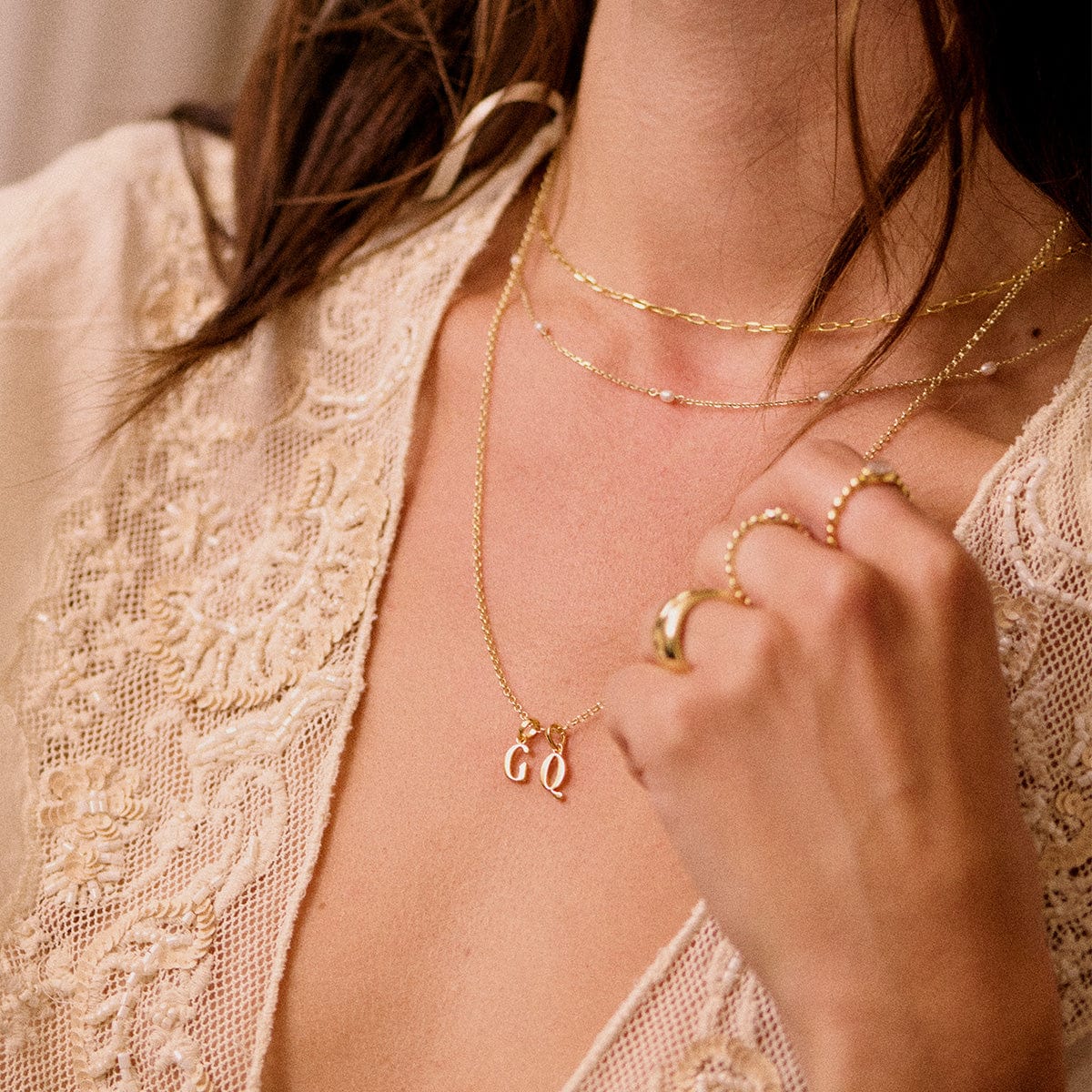 Personalised Initial Charm Pendant 18ct Gold Plate