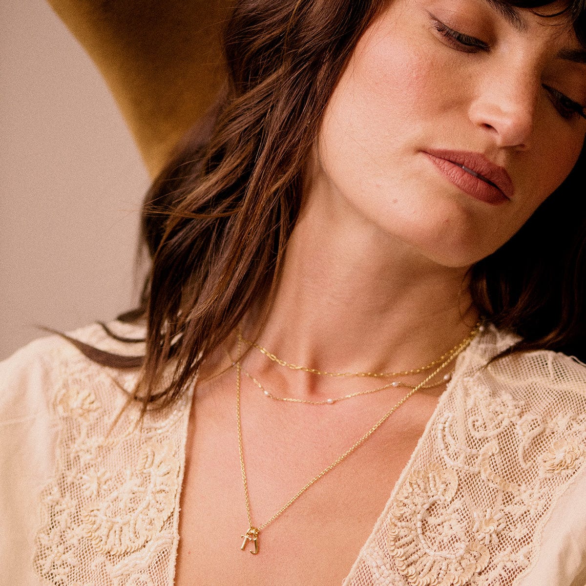 Personalised Initial Charm Pendant 18ct Gold Plate