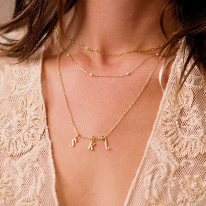 Personalised Initial Charm Pendant 18ct Gold Plate