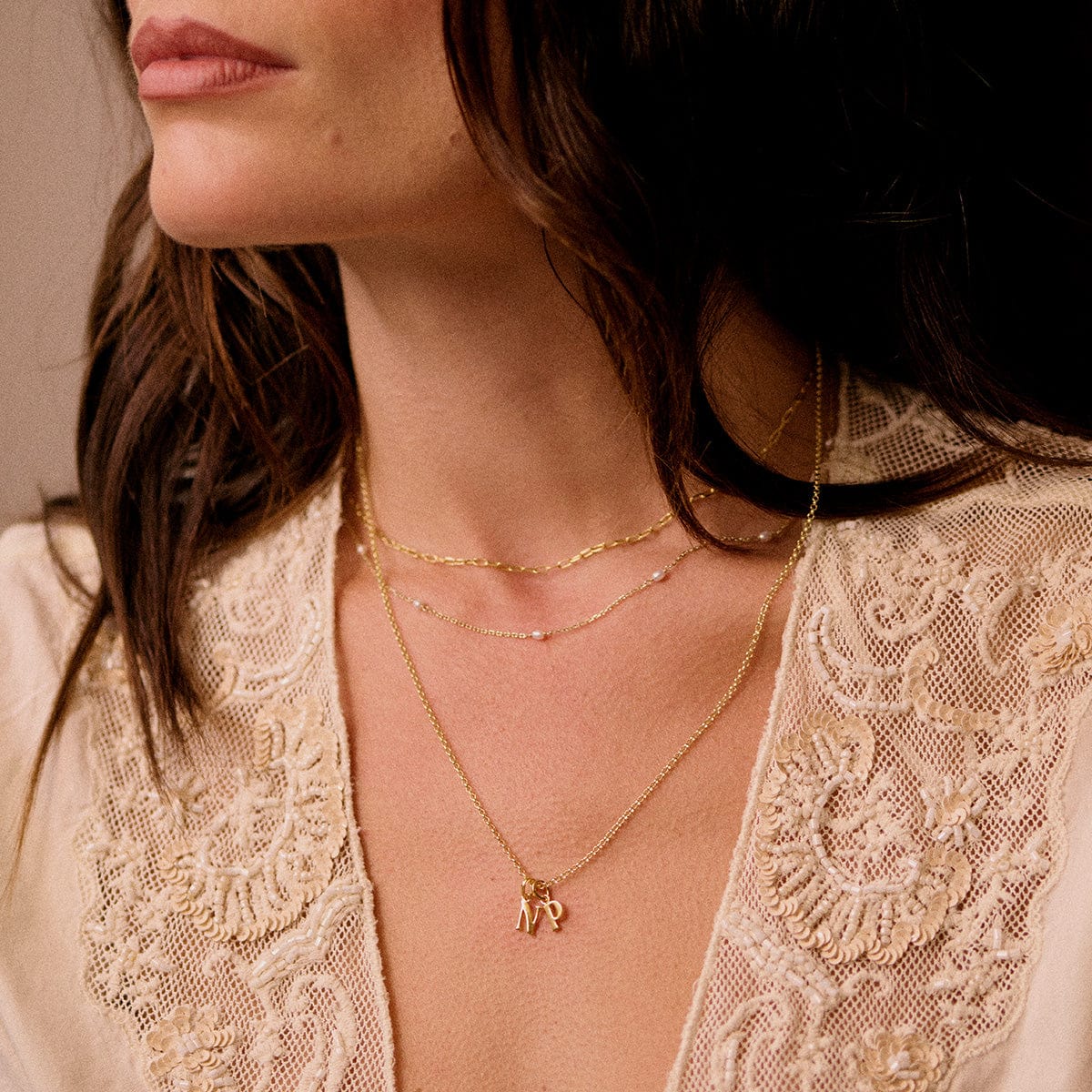 Personalised Initial Charm Pendant 18ct Gold Plate