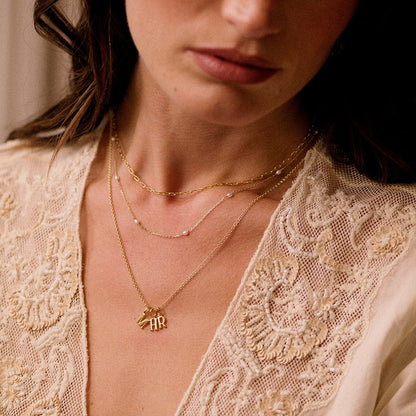 Personalised Initial Charm Pendant 18ct Gold Plate