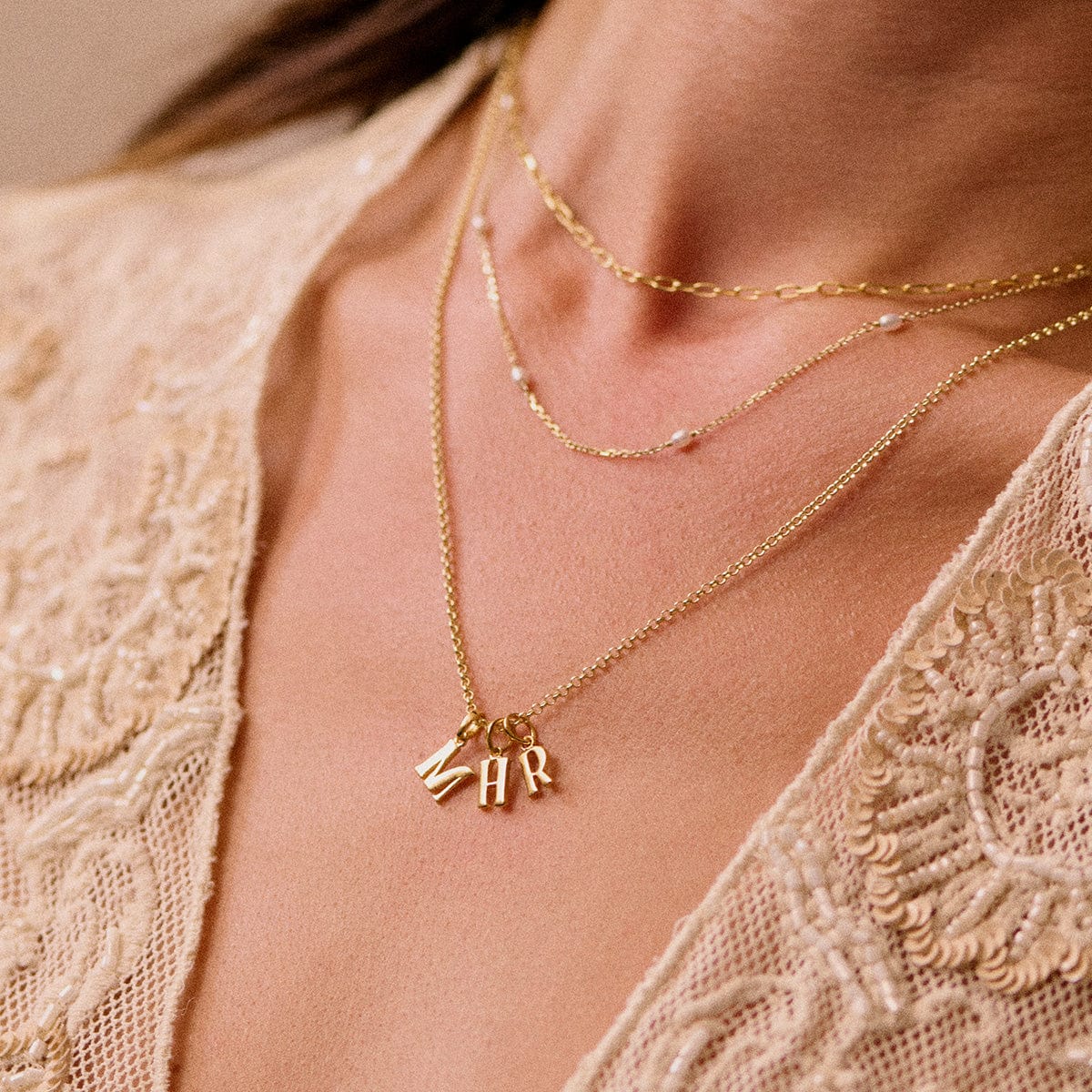 Personalised Initial Charm Pendant 18ct Gold Plate