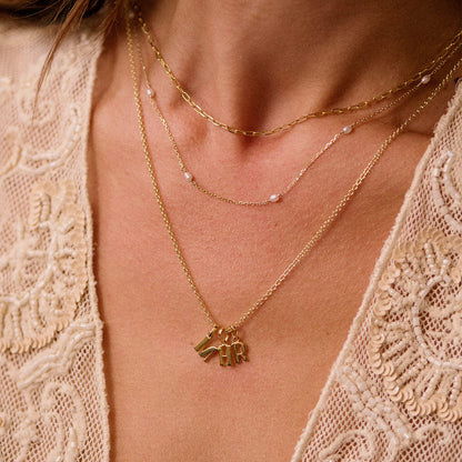 Personalised Initial Charm Pendant 18ct Gold Plate