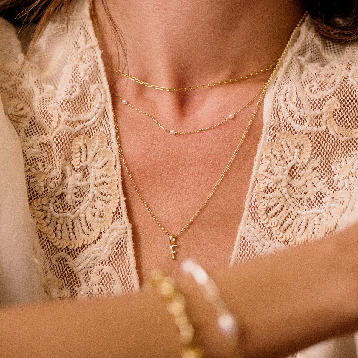 Personalised Initial Charm Pendant 18ct Gold Plate