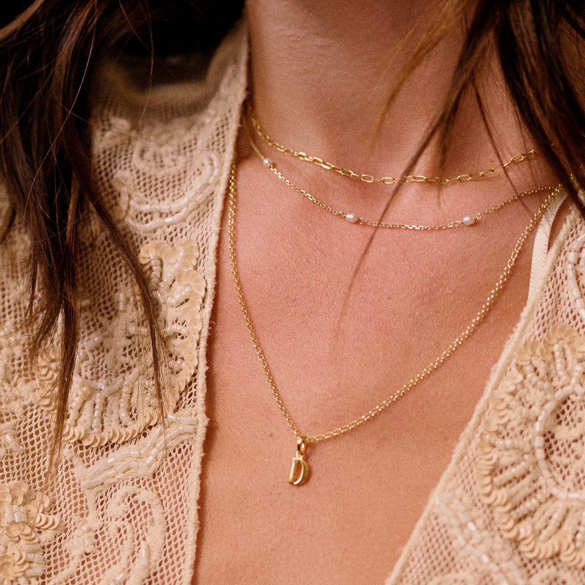 Personalised Initial Charm Pendant 18ct Gold Plate