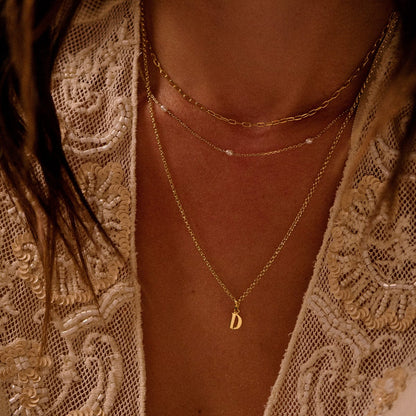 Personalised Initial Charm Pendant 18ct Gold Plate