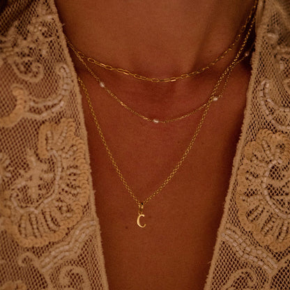 Personalised Initial Charm Pendant 18ct Gold Plate