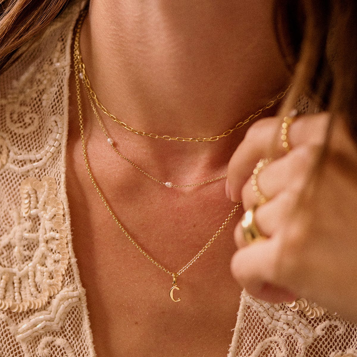 Personalised Initial Charm Pendant 18ct Gold Plate