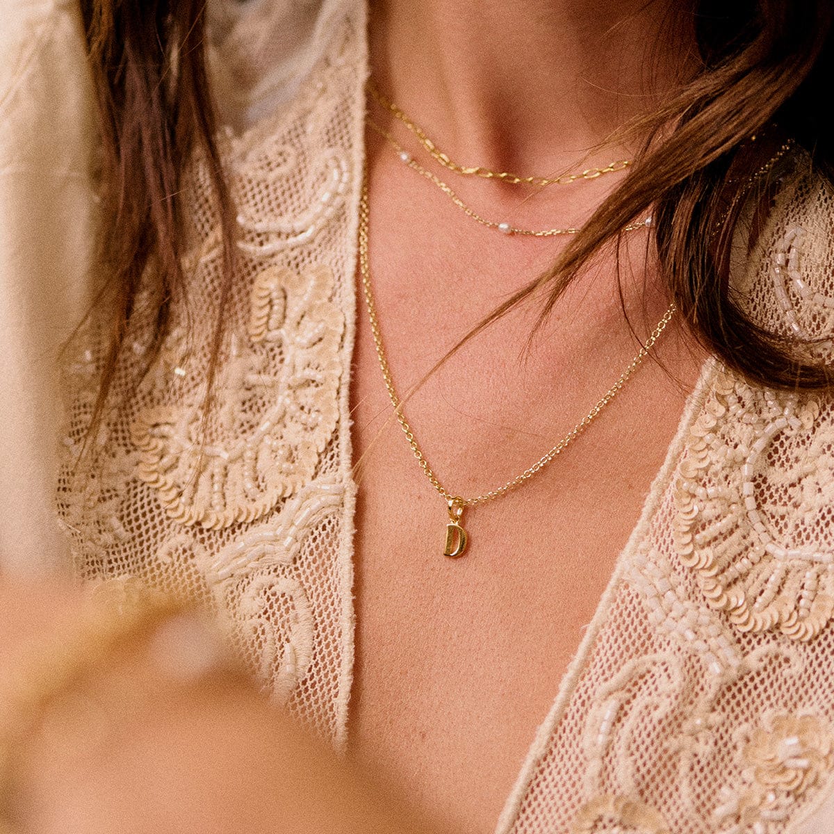 Personalised Initial Charm Pendant 18ct Gold Plate