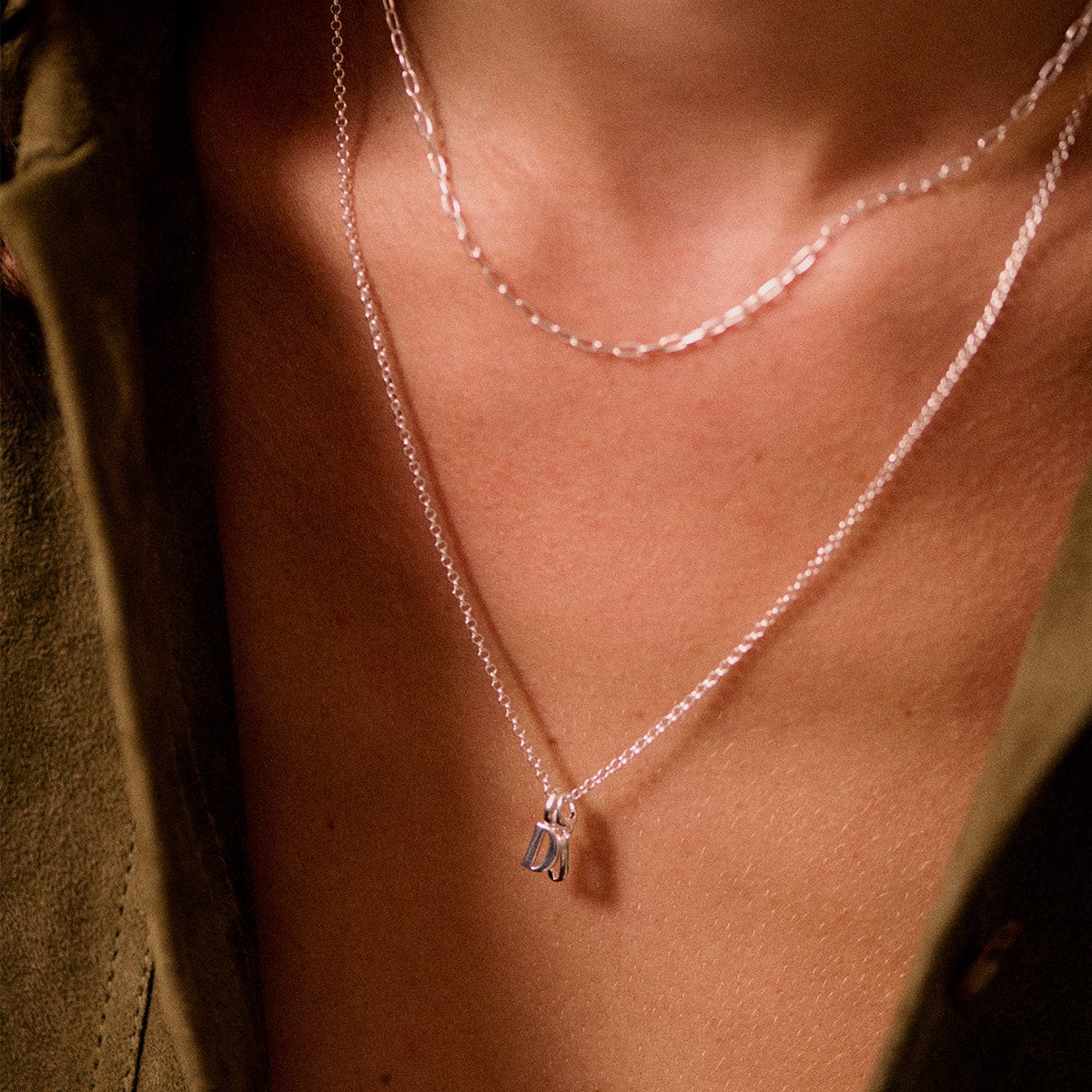 Personalised Initial Charm Pendant Sterling Silver