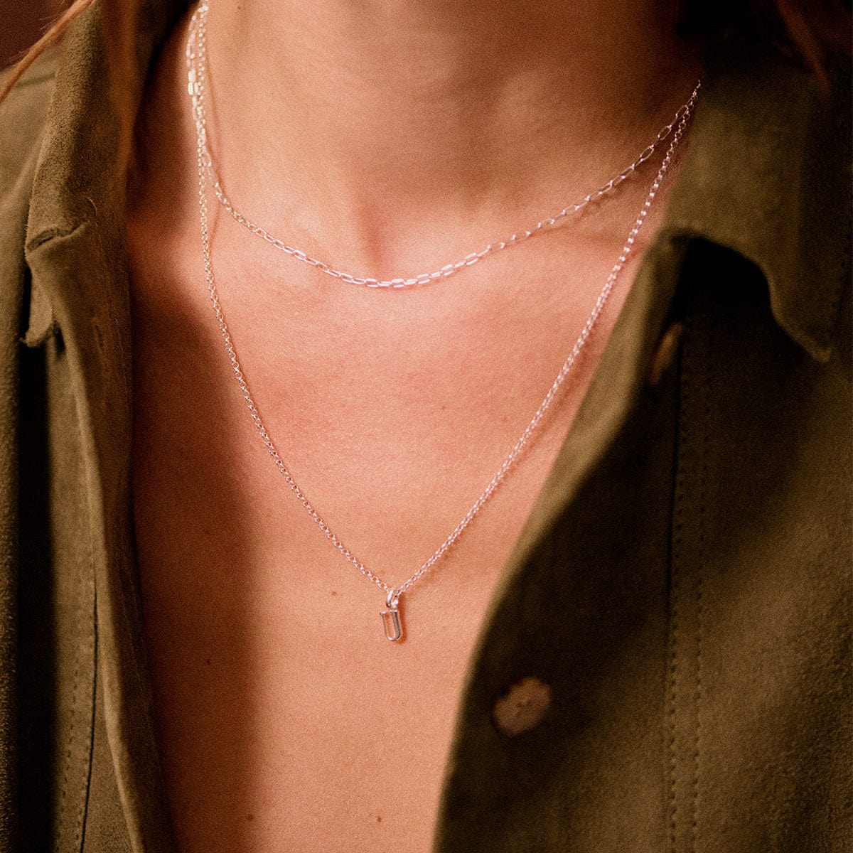 Personalised Initial Charm Pendant Sterling Silver