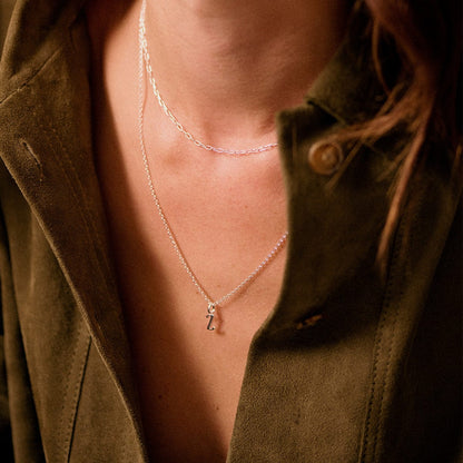 Personalised Initial Charm Pendant Sterling Silver