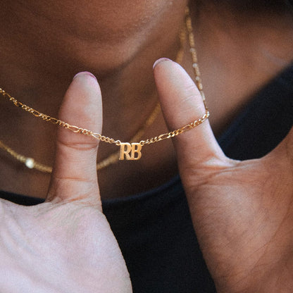 Personalised Initials Necklace 18ct Gold Plate