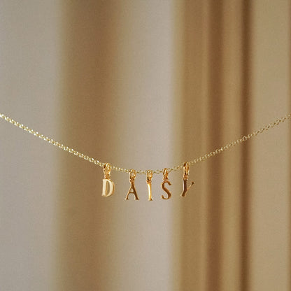 Personalised Initial Pendant Necklace 18ct Gold Plate