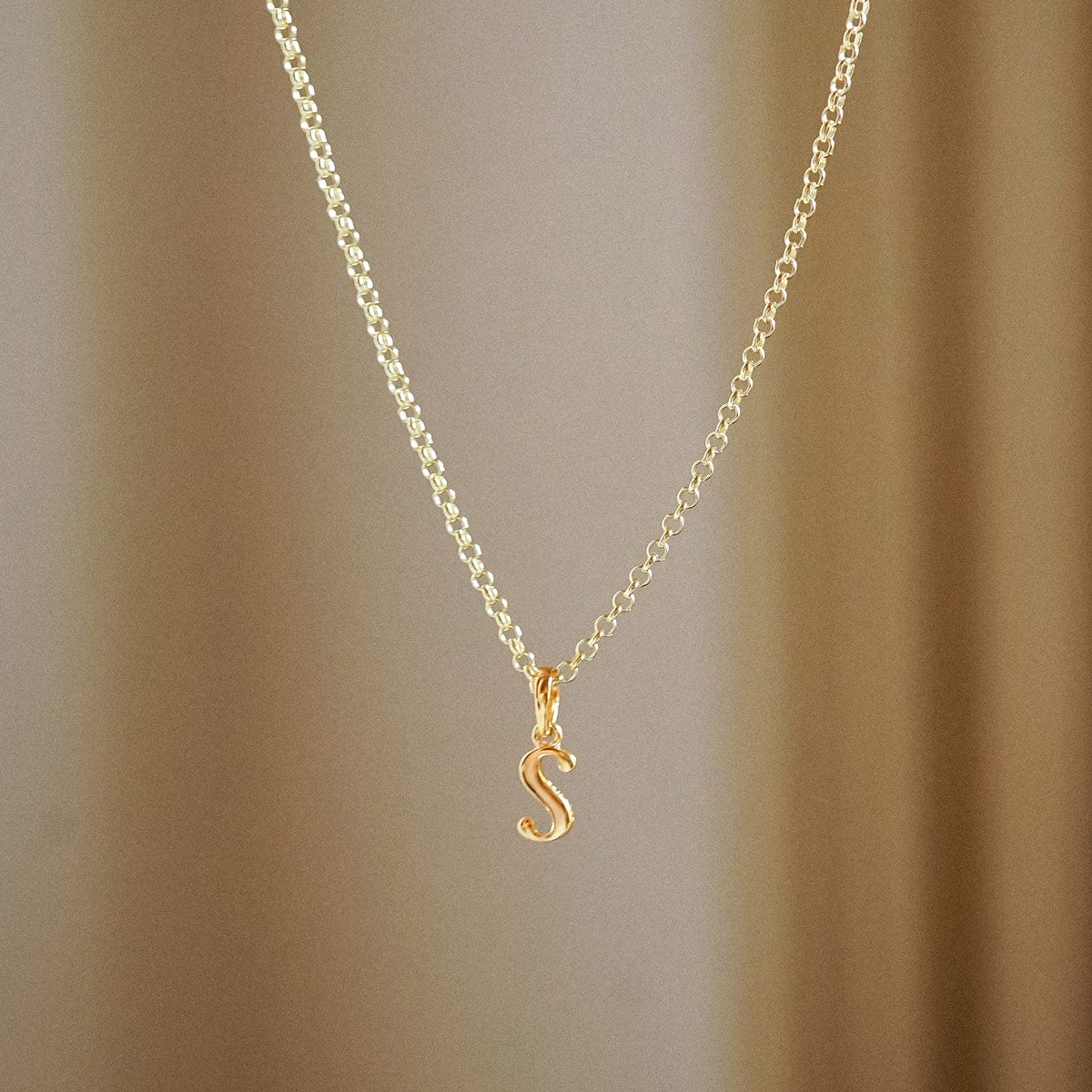 Personalised Initial Pendant Necklace 18ct Gold Plate