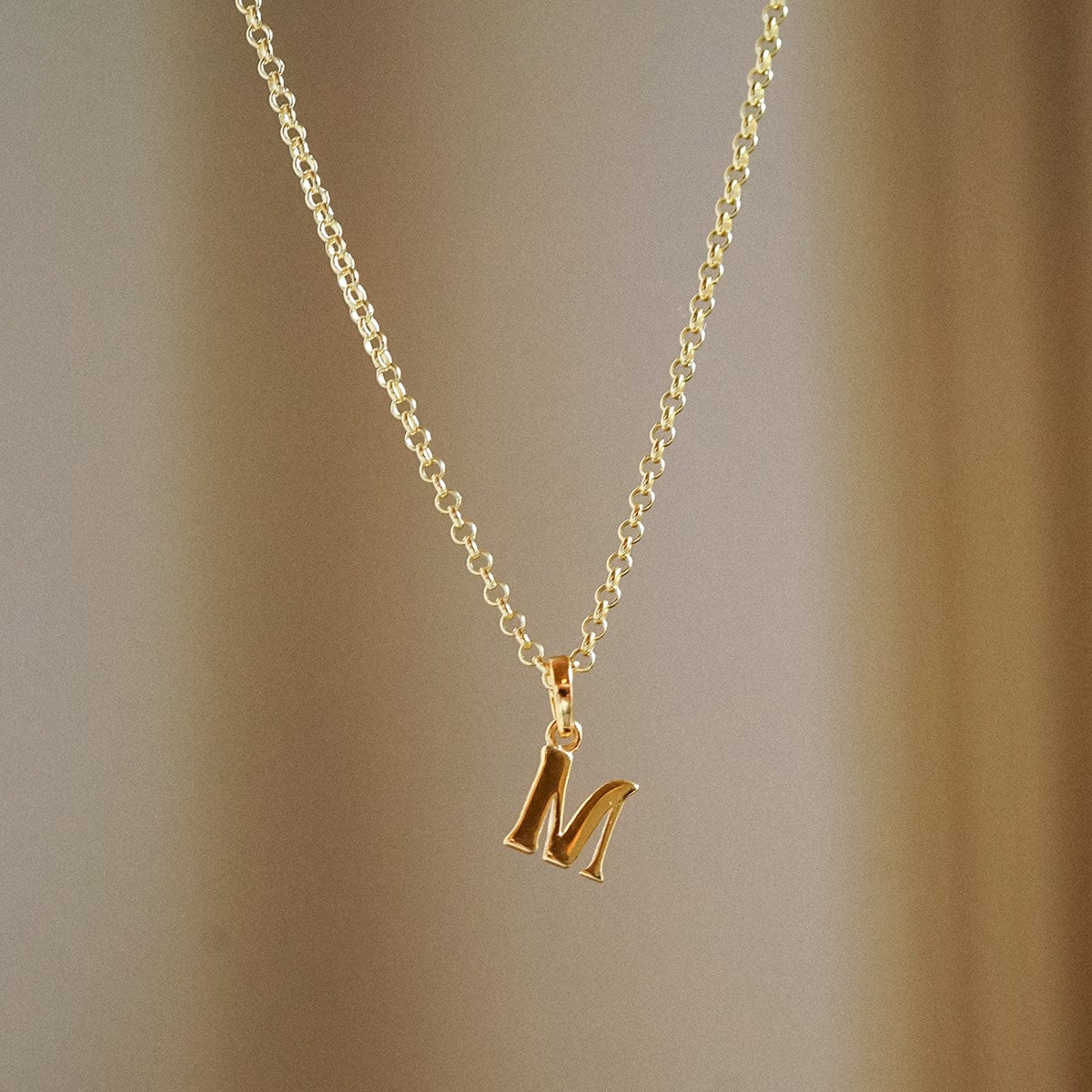 Personalised Initial Pendant Necklace 18ct Gold Plate