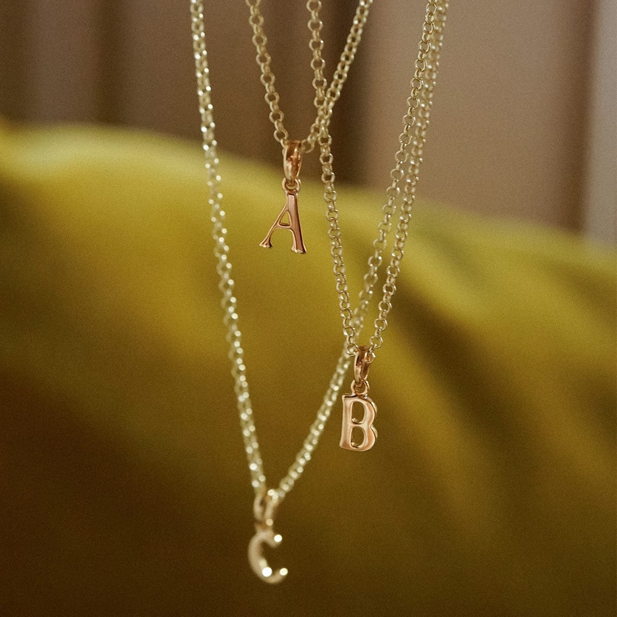 Personalised Initial Pendant Necklace 18ct Gold Plate