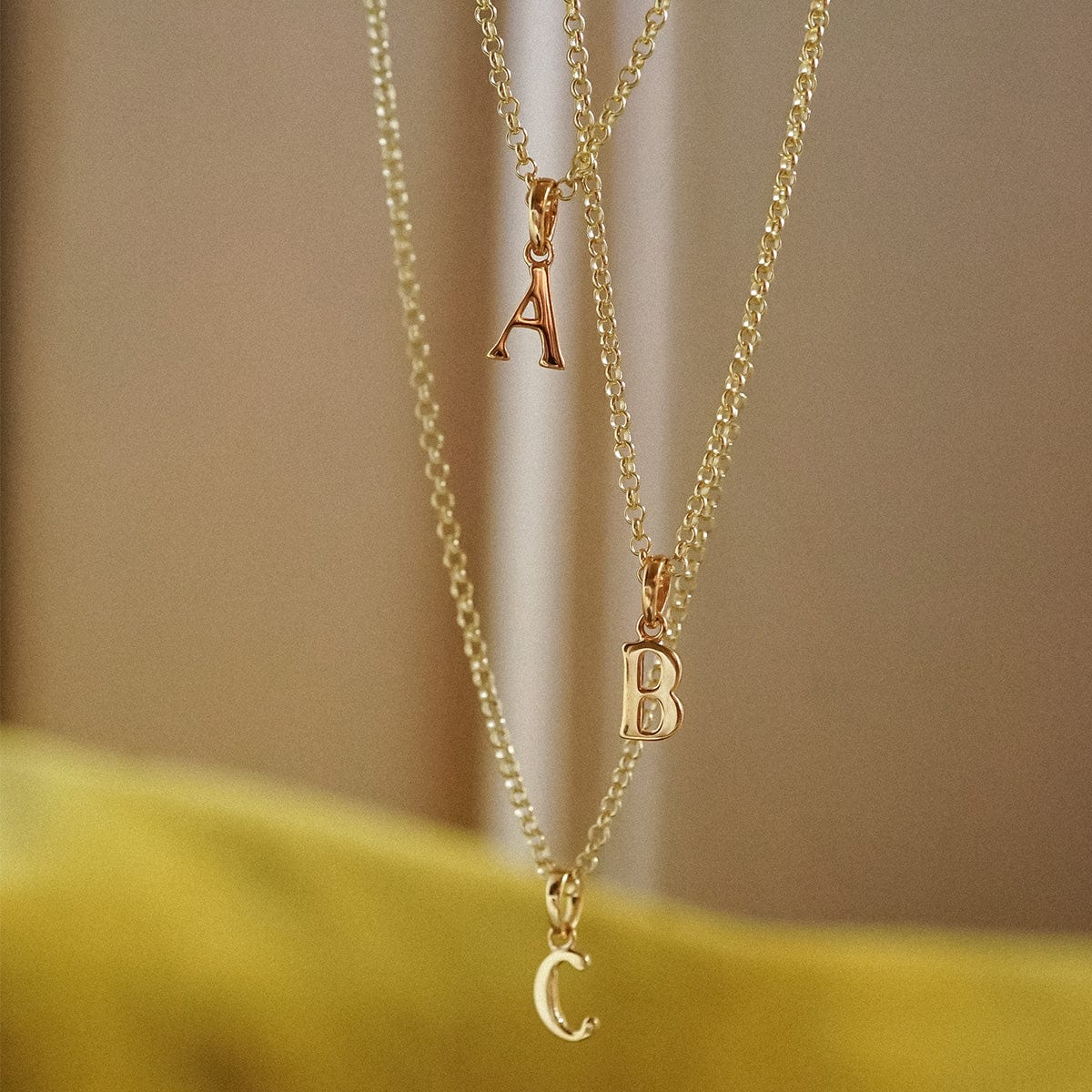 Personalised Initial Pendant Necklace 18ct Gold Plate