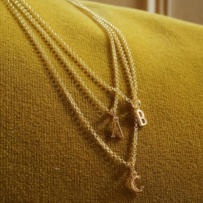 Personalised Initial Pendant Necklace 18ct Gold Plate