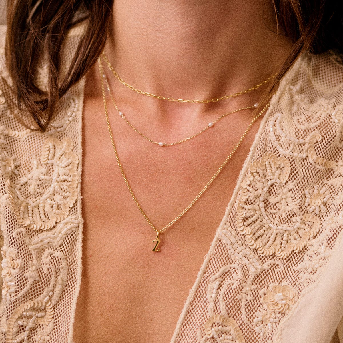 Personalised Initial Pendant Necklace 18ct Gold Plate