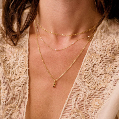 Personalised Initial Pendant Necklace 18ct Gold Plate