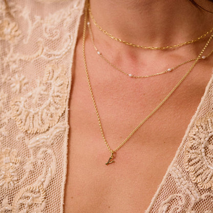 Personalised Initial Pendant Necklace 18ct Gold Plate