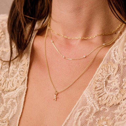 Personalised Initial Pendant Necklace 18ct Gold Plate