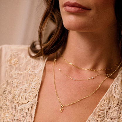 Personalised Initial Pendant Necklace 18ct Gold Plate