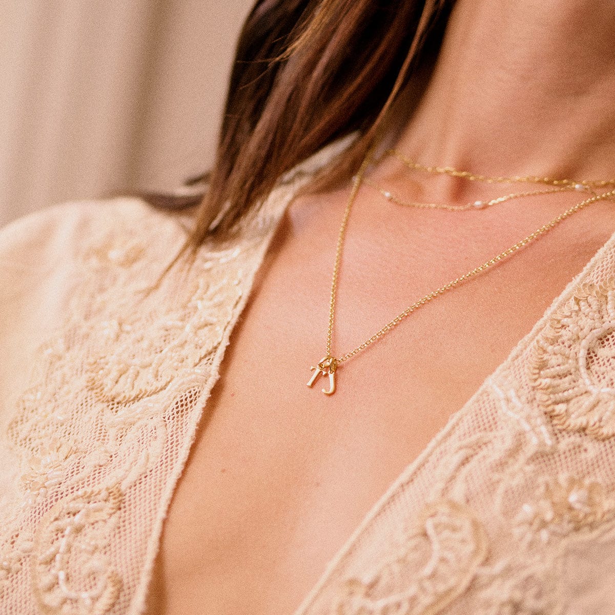 Personalised Initial Pendant Necklace 18ct Gold Plate