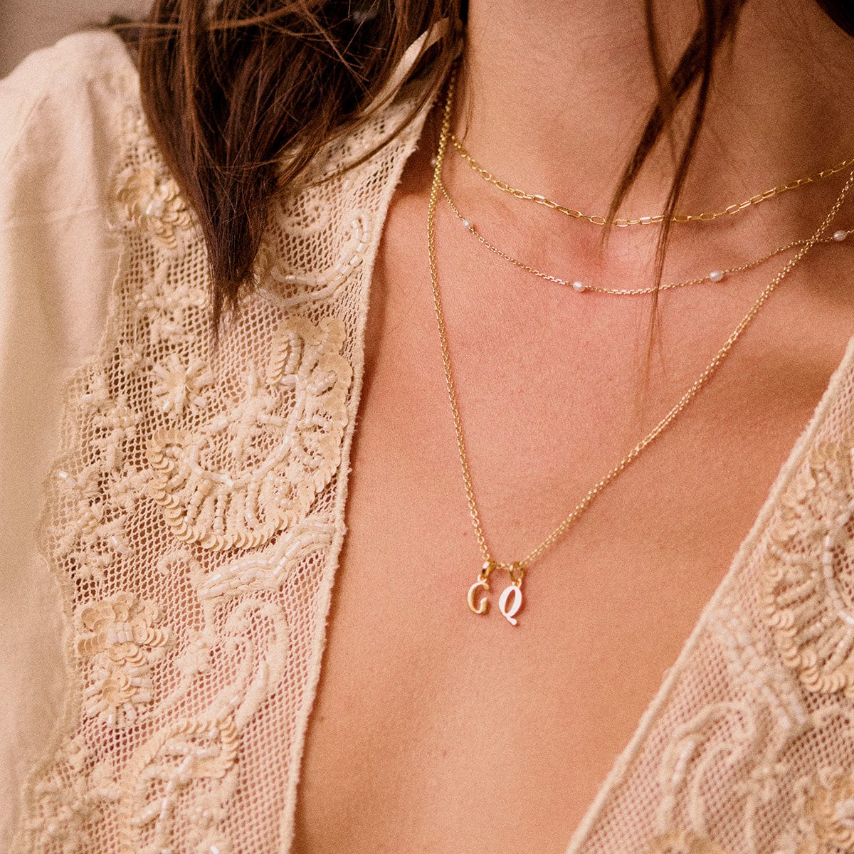 Personalised Initial Pendant Necklace 18ct Gold Plate